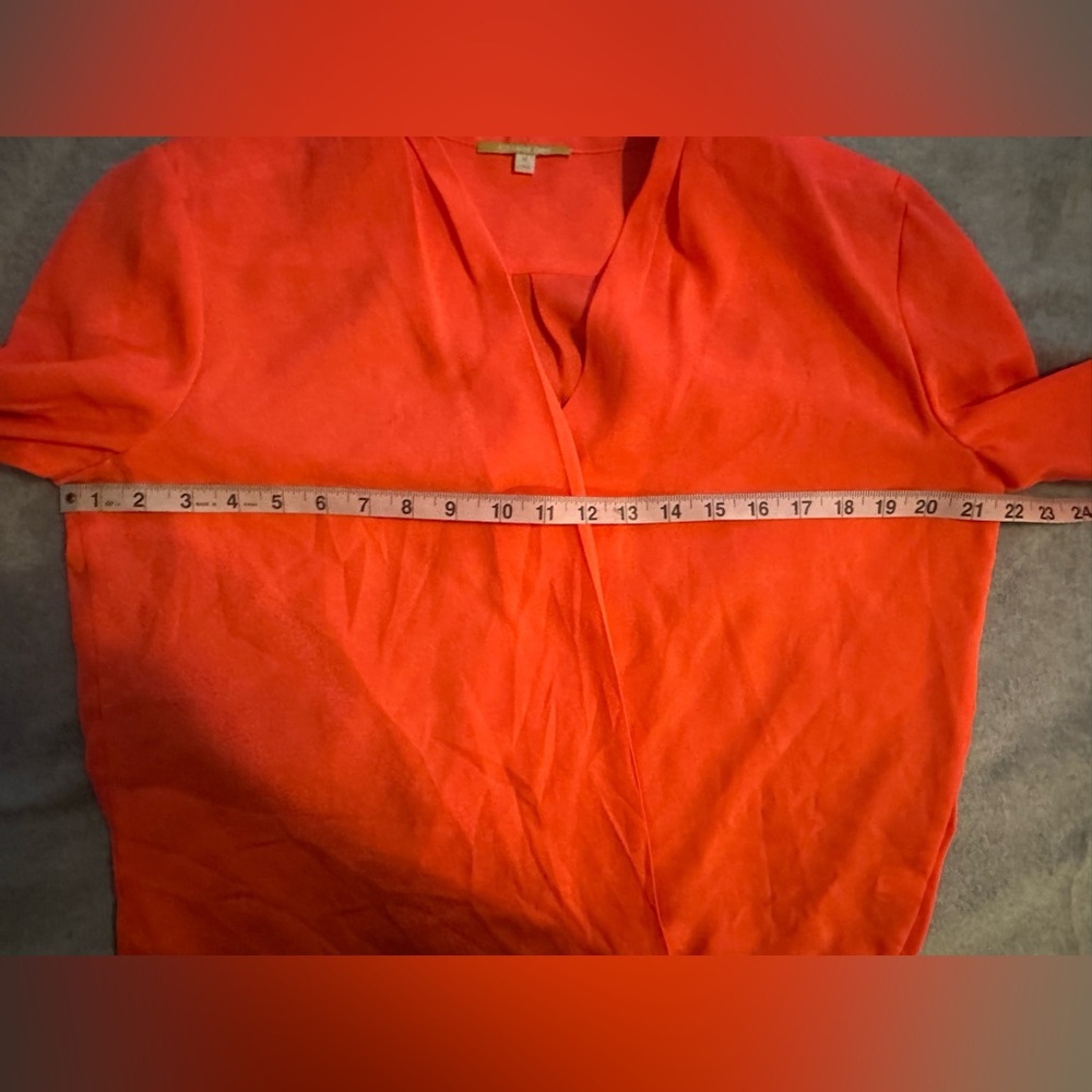 Gianni Bini neon orange long sleeve blouse size M - Picture 4 of 6